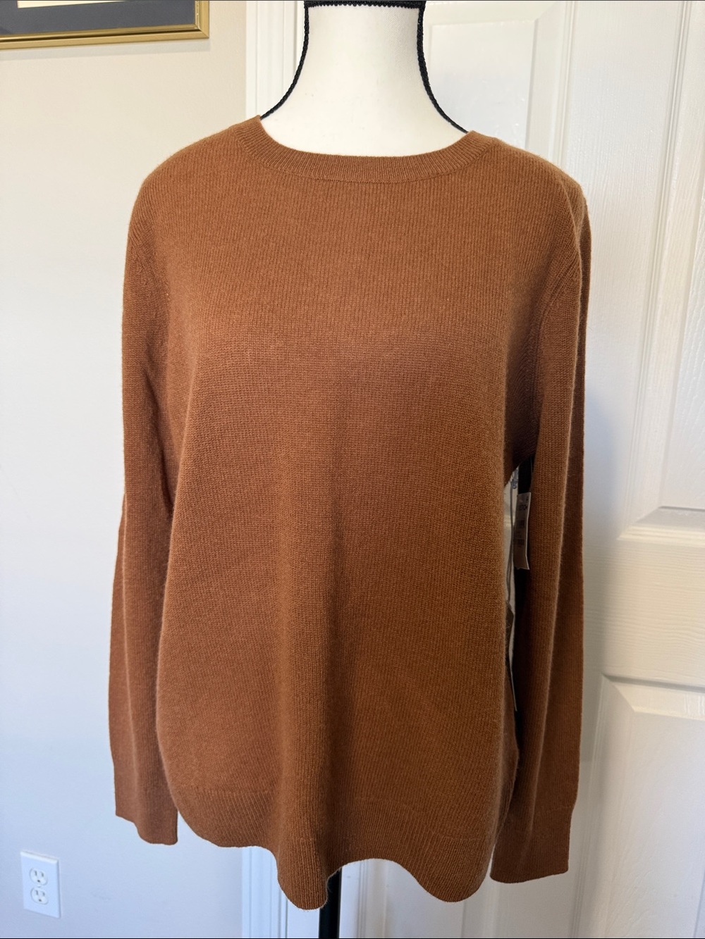 Women’s Nordstrom Cashmere Crewneck Sweater in Rust/brown Sz L NWT